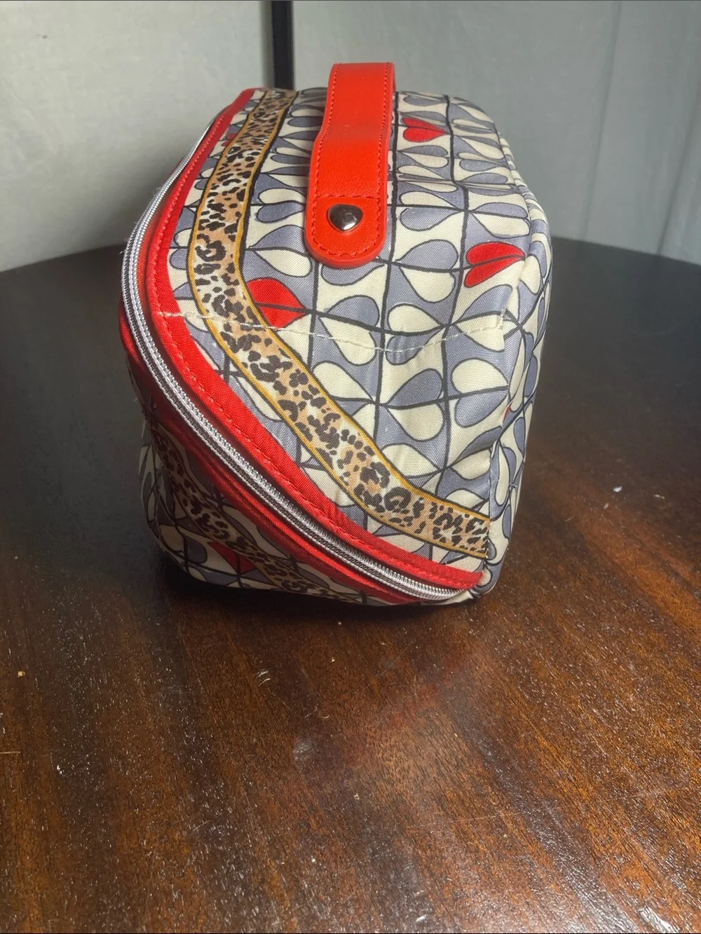 Brighton Wild Love cosmetic bag with bold leopard print and playful bow NWOT